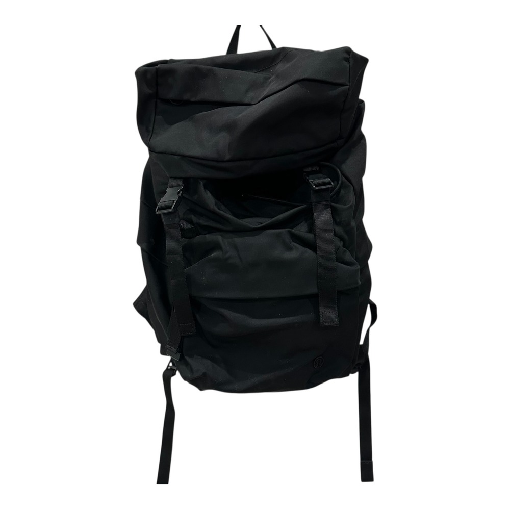 Lululemon On My Level Rucksack Drawstring Buckle Travel Bag Backpack Black